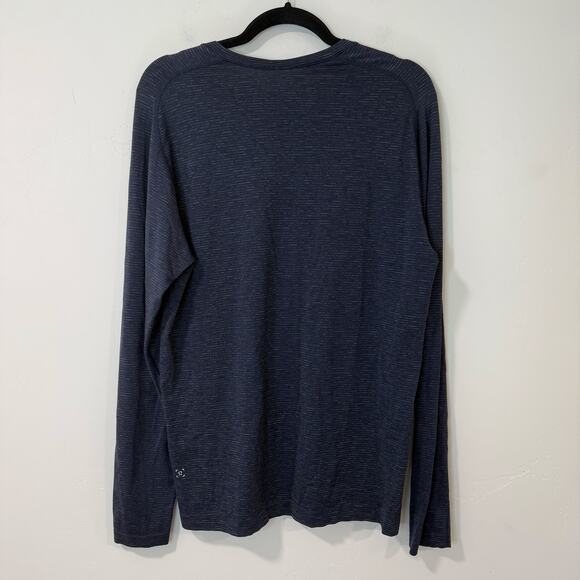 Lululemon Men's Shirt Metal Vent Long Sleeve Seamless Workout Gym Active Navy L - Picture 4 of 7